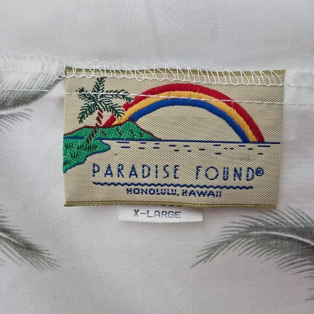 Paradise Found Women's Vintage Hawaiian Dress Rayon Large White‎ Long Sleeveless